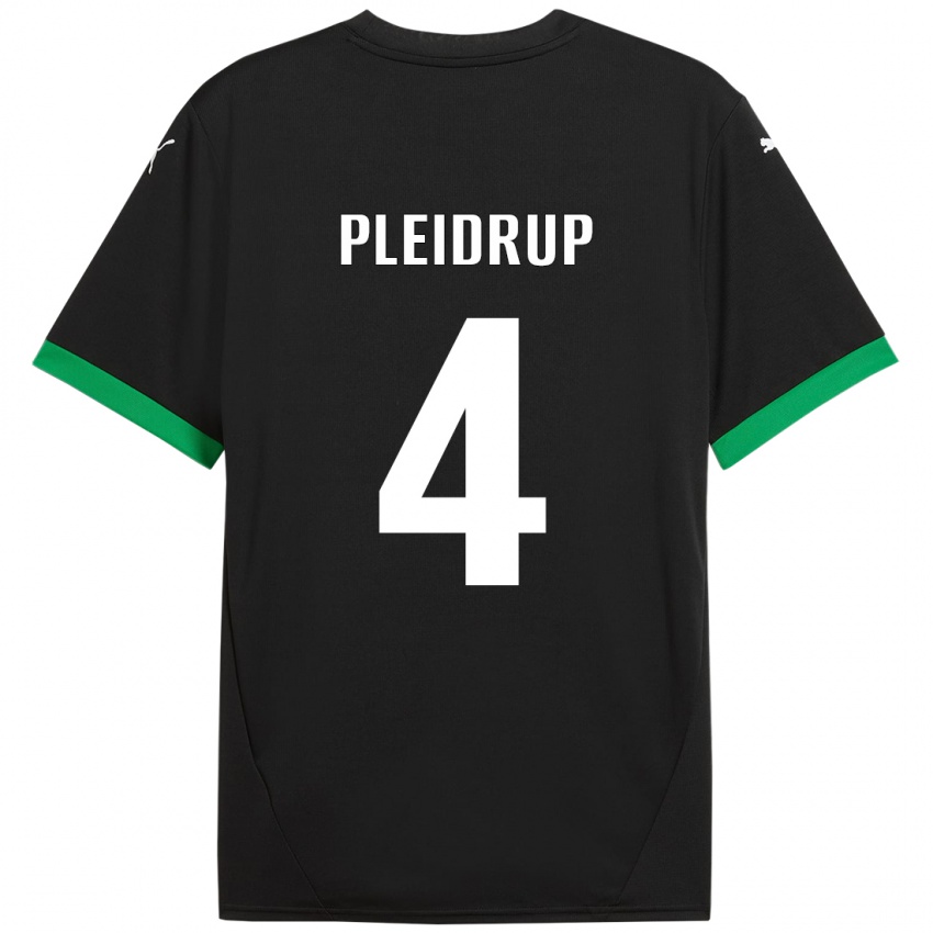 Kinder Caroline Pleidrup #4 Schwarz Dunkelgrün Heimtrikot Trikot 2024/25 T-Shirt