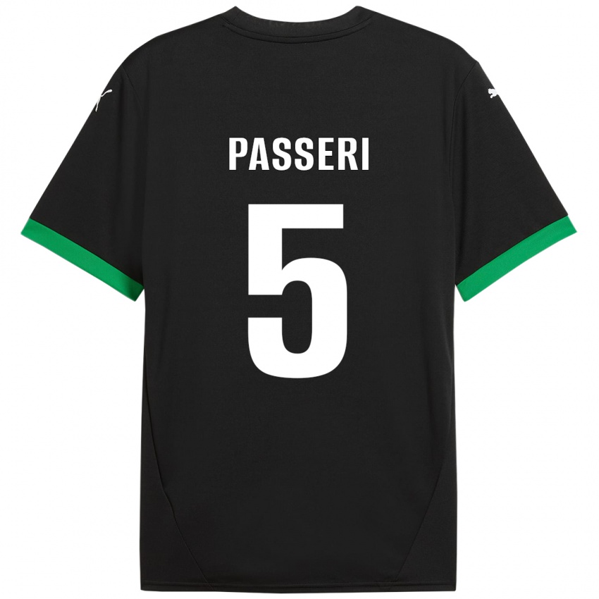 Kinder Angela Passeri #5 Schwarz Dunkelgrün Heimtrikot Trikot 2024/25 T-Shirt