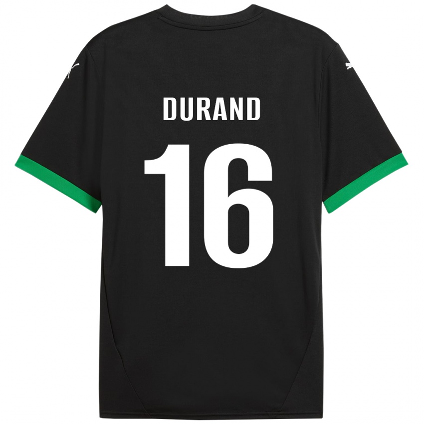 Kinder Solène Durand #16 Schwarz Dunkelgrün Heimtrikot Trikot 2024/25 T-Shirt