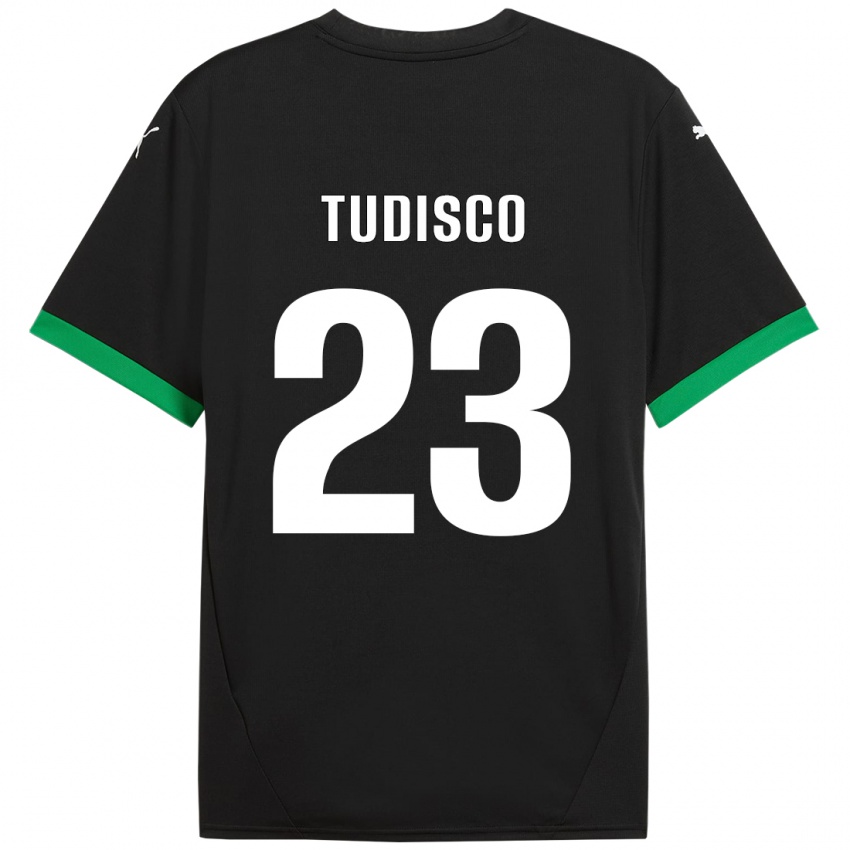 Kinder Giorgia Tudisco #23 Schwarz Dunkelgrün Heimtrikot Trikot 2024/25 T-Shirt