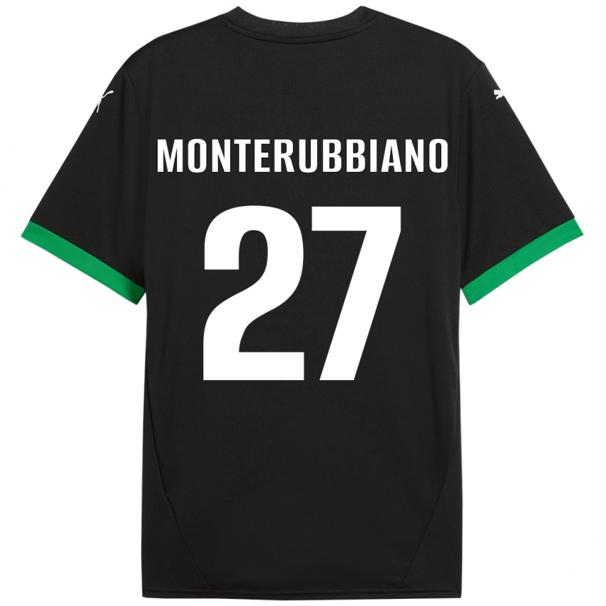 Kinder Valeria Monterubbiano #27 Schwarz Dunkelgrün Heimtrikot Trikot 2024/25 T-Shirt