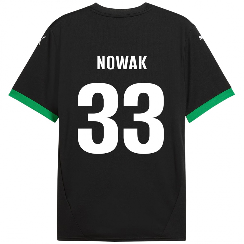 Kinder Julie Nowak #33 Schwarz Dunkelgrün Heimtrikot Trikot 2024/25 T-Shirt