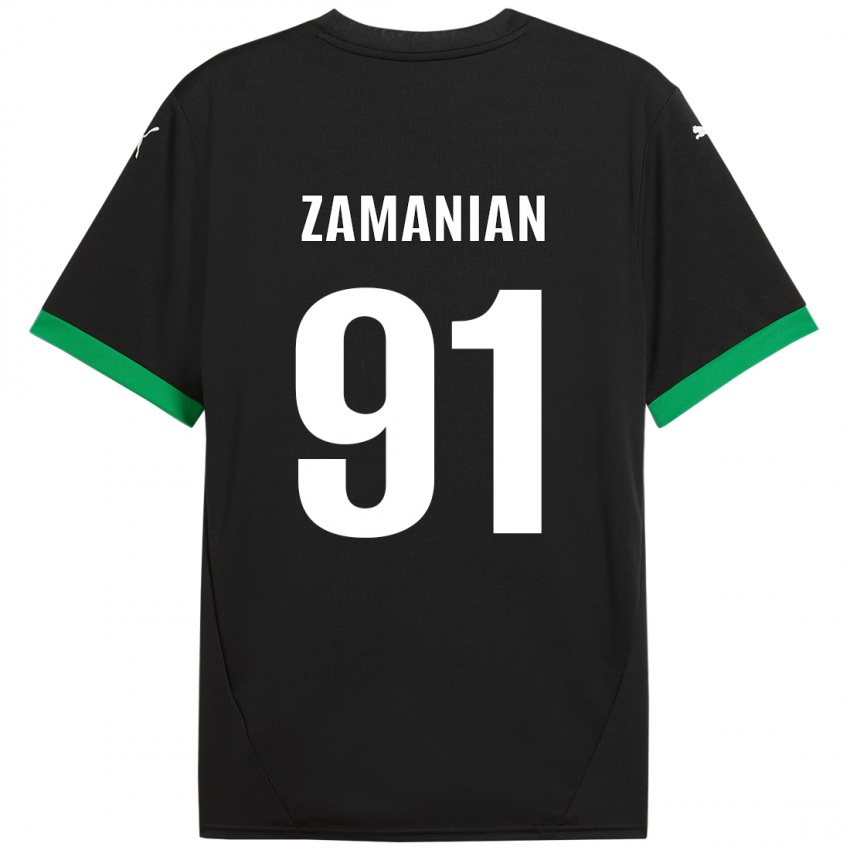 Kinder Annahita Zamanian #91 Schwarz Dunkelgrün Heimtrikot Trikot 2024/25 T-Shirt