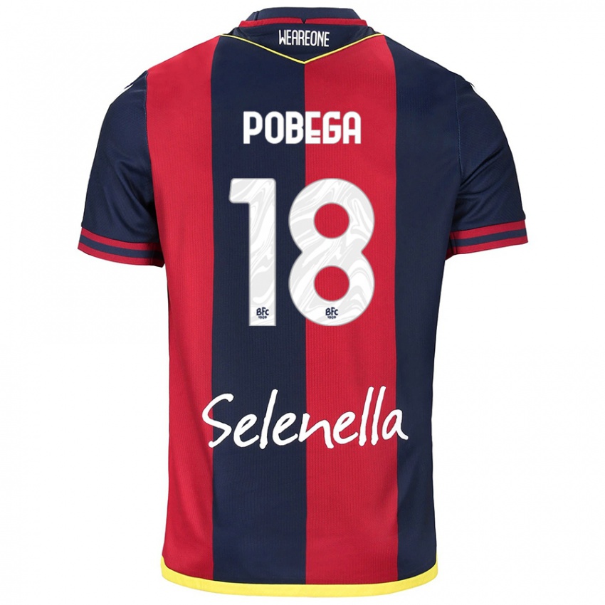 Kinder Tommaso Pobega #18 Rot Königsblau Heimtrikot Trikot 2024/25 T-Shirt