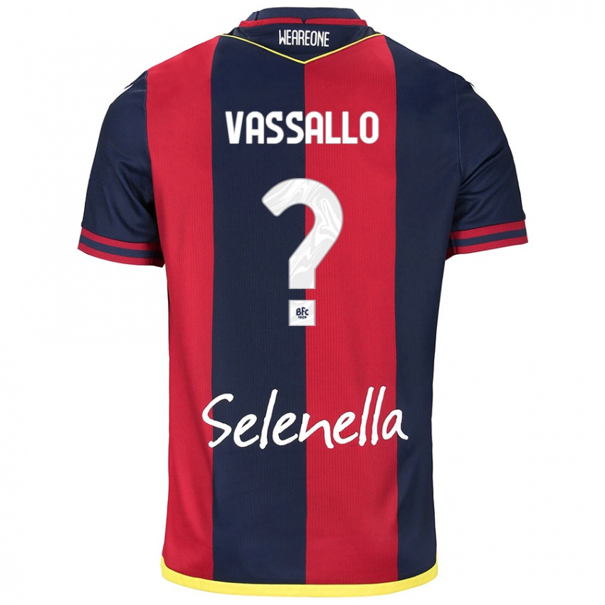 Kinder Giacomo Vassallo #0 Rot Königsblau Heimtrikot Trikot 2024/25 T-Shirt