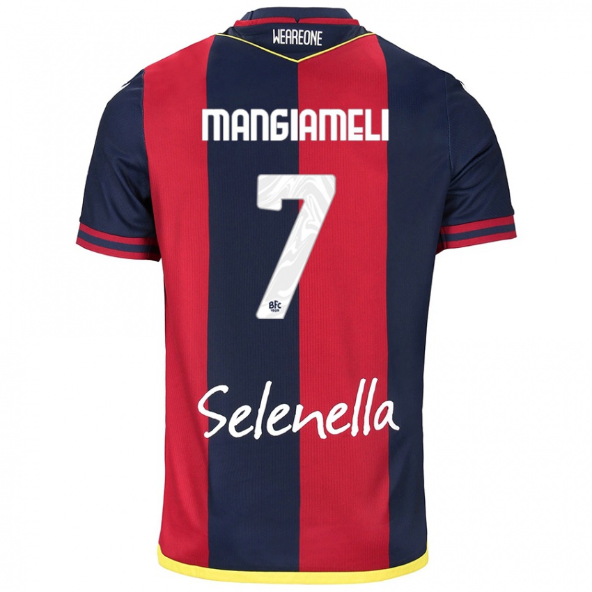 Kinder Federico Mangiameli #7 Rot Königsblau Heimtrikot Trikot 2024/25 T-Shirt