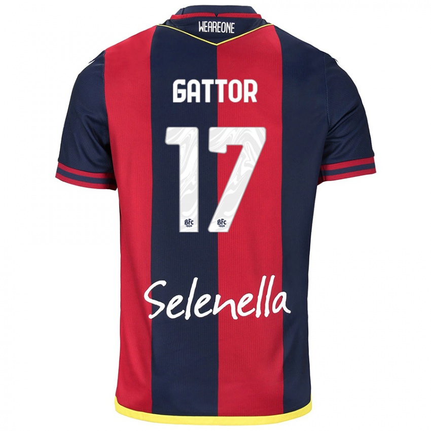 Kinder Gianluca Gattor #17 Rot Königsblau Heimtrikot Trikot 2024/25 T-Shirt