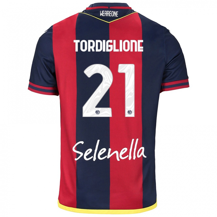 Kinder Nicolò Tordiglione #21 Rot Königsblau Heimtrikot Trikot 2024/25 T-Shirt