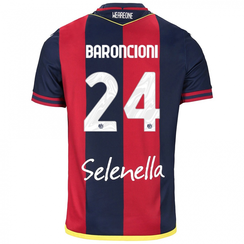 Kinder Davide Baroncioni #24 Rot Königsblau Heimtrikot Trikot 2024/25 T-Shirt