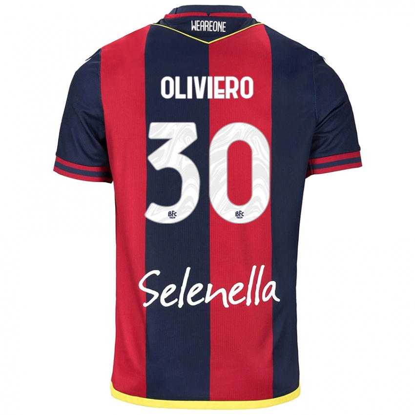 Kinder Andrea Oliviero #30 Rot Königsblau Heimtrikot Trikot 2024/25 T-Shirt