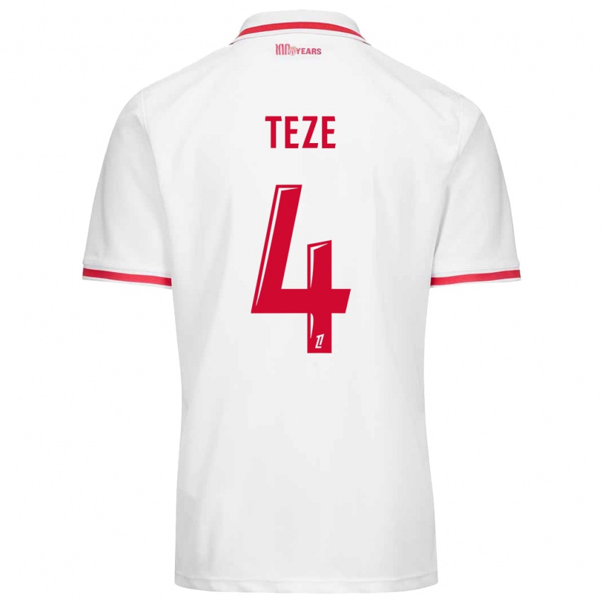 Kinder Teze #4 Weiß Rot Heimtrikot Trikot 2024/25 T-Shirt