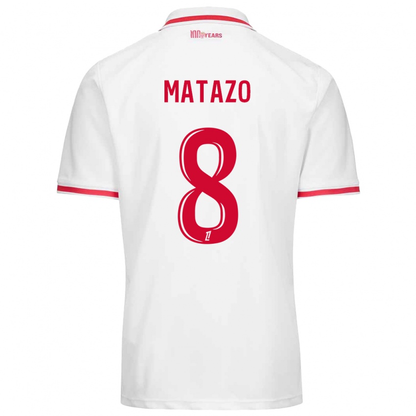 Kinder Eliot Matazo #8 Weiß Rot Heimtrikot Trikot 2024/25 T-Shirt