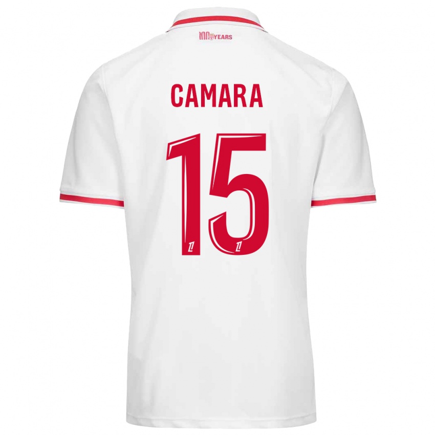 Kinder Lamine Camara #15 Weiß Rot Heimtrikot Trikot 2024/25 T-Shirt