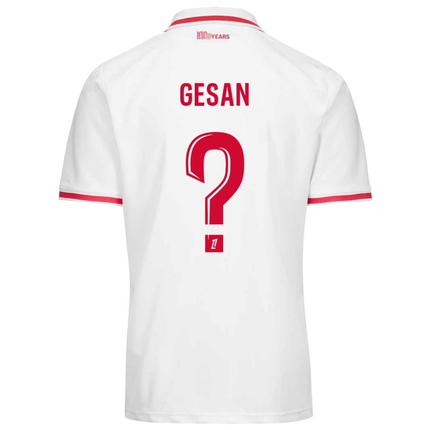 Kinder Yannick Gesan #0 Weiß Rot Heimtrikot Trikot 2024/25 T-Shirt