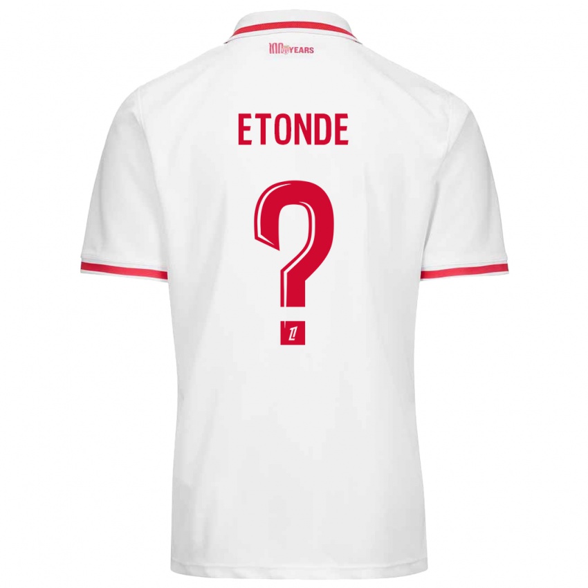 Kinder Romaric Etonde #0 Weiß Rot Heimtrikot Trikot 2024/25 T-Shirt