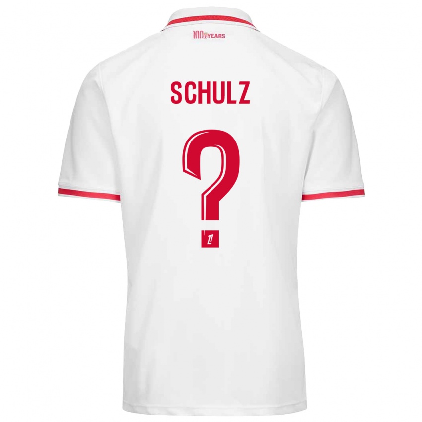 Kinder Ethan Schulz #0 Weiß Rot Heimtrikot Trikot 2024/25 T-Shirt