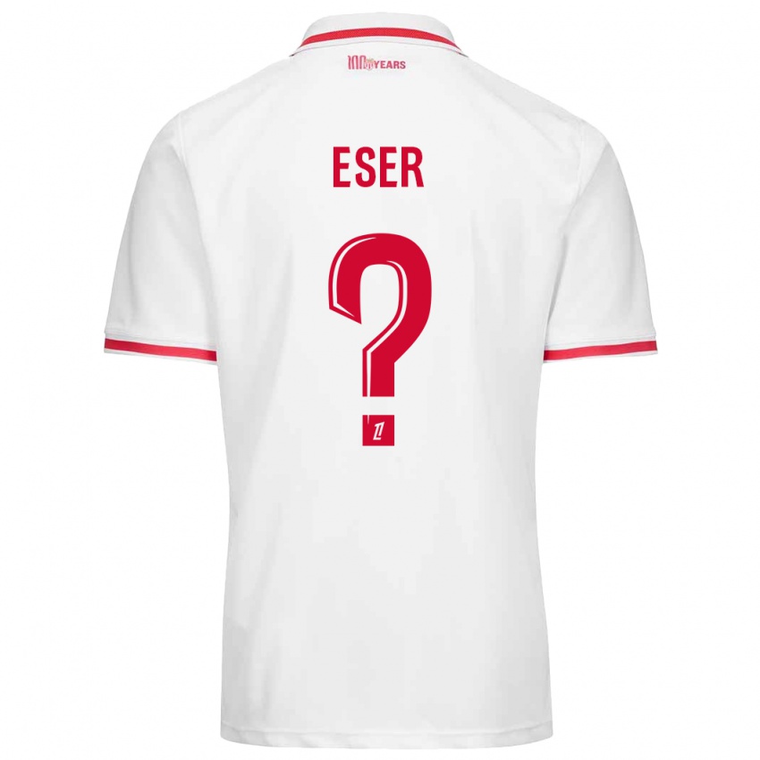 Kinder Allan Eser #0 Weiß Rot Heimtrikot Trikot 2024/25 T-Shirt