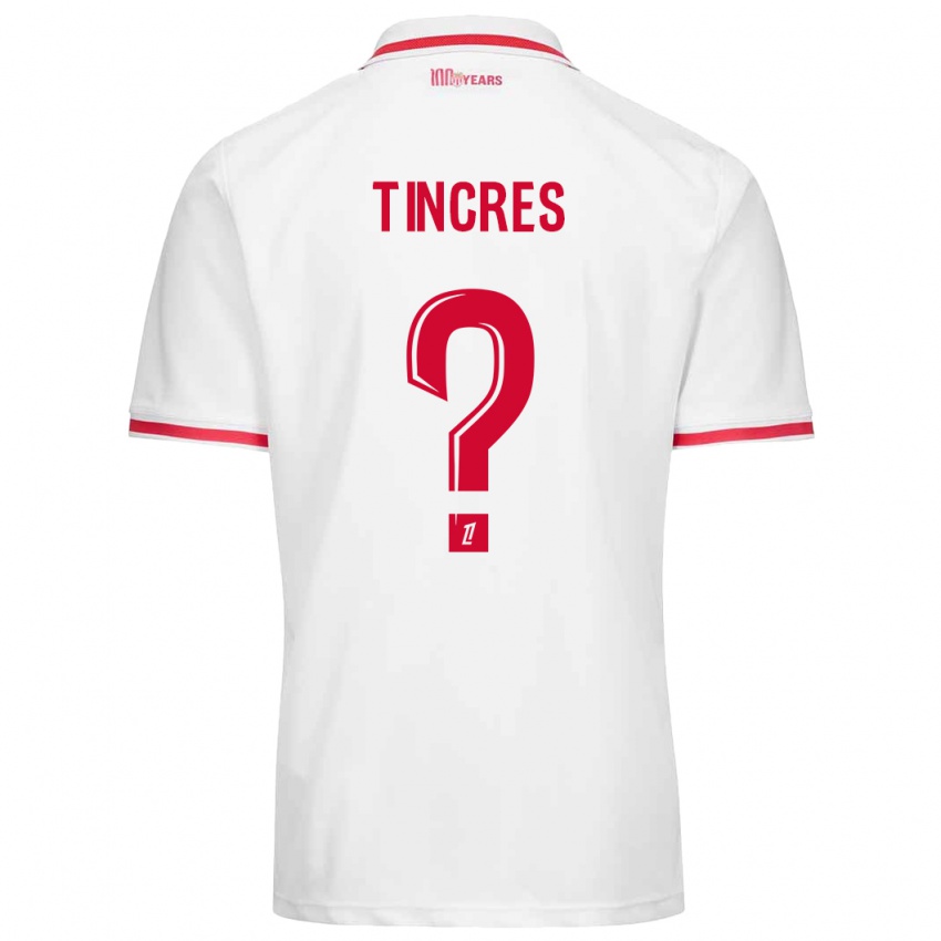 Kinder Joan Tincres #0 Weiß Rot Heimtrikot Trikot 2024/25 T-Shirt