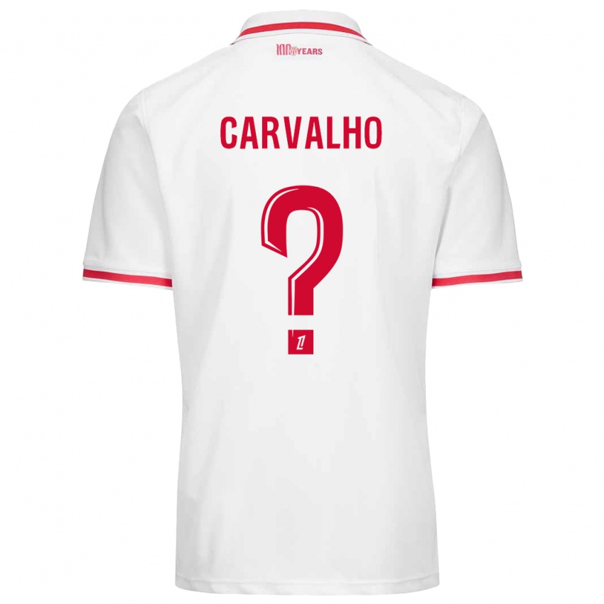 Kinder Lorenzo Carvalho #0 Weiß Rot Heimtrikot Trikot 2024/25 T-Shirt