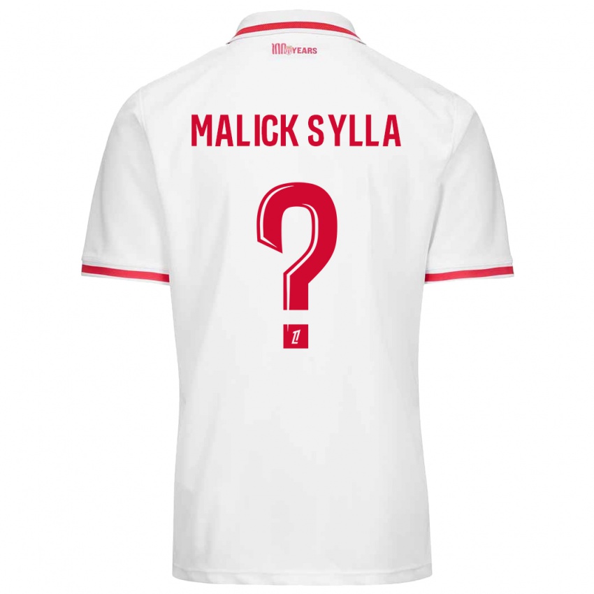 Kinder Malick Sylla #0 Weiß Rot Heimtrikot Trikot 2024/25 T-Shirt