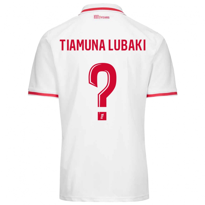 Kinder Loïc Tiamuna Lubaki #0 Weiß Rot Heimtrikot Trikot 2024/25 T-Shirt