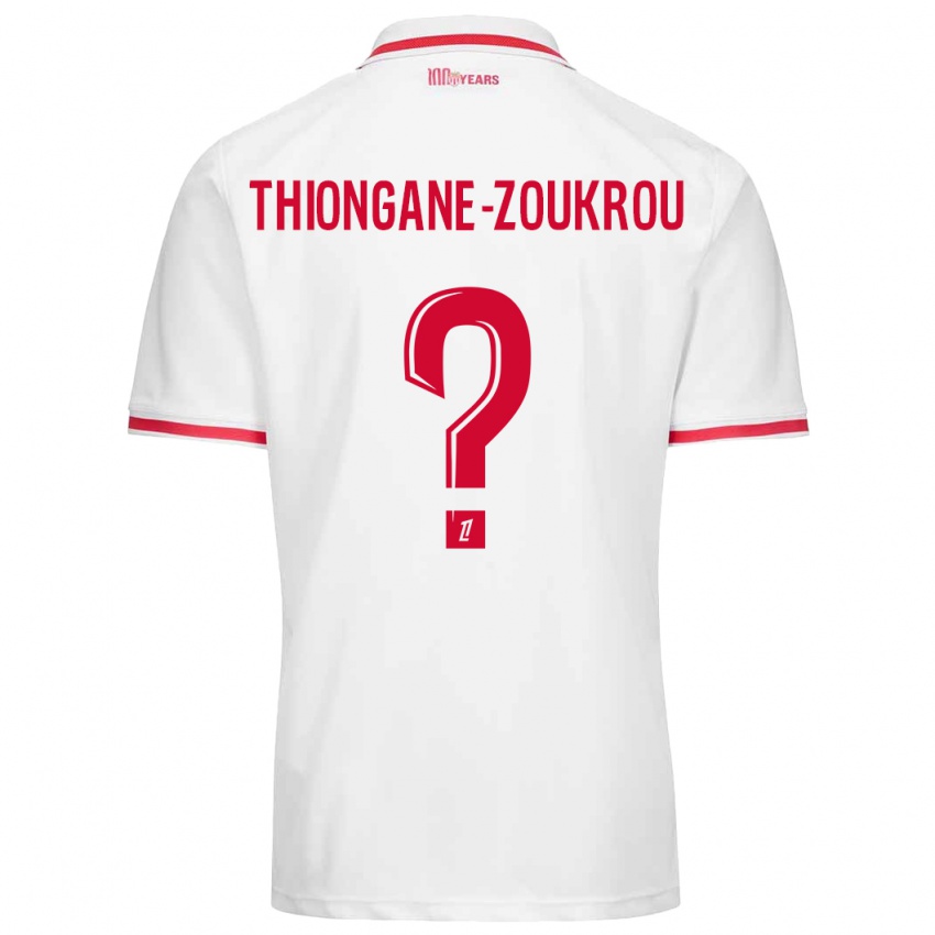 Kinder Ackah-Tidiane Thiongane-Zoukrou #0 Weiß Rot Heimtrikot Trikot 2024/25 T-Shirt