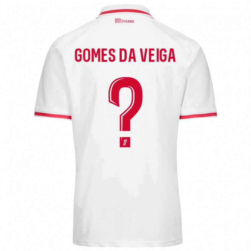 Kinder Melvin Gomes Da Veiga #0 Weiß Rot Heimtrikot Trikot 2024/25 T-Shirt