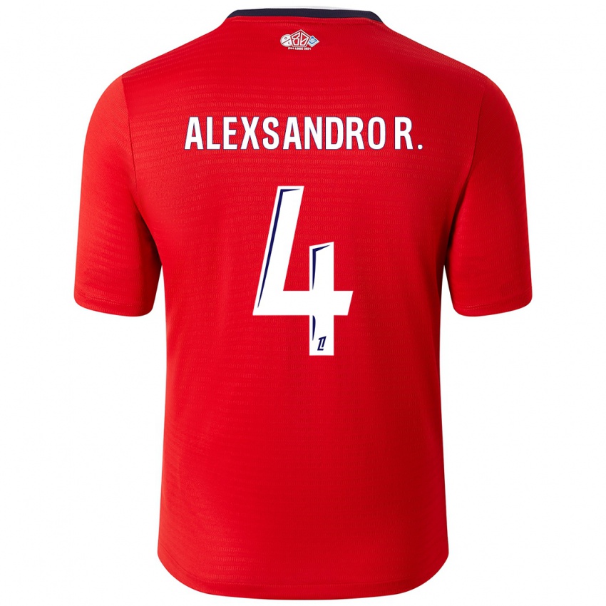 Kinder Alexsandro #4 Rot Weiß Heimtrikot Trikot 2024/25 T-Shirt