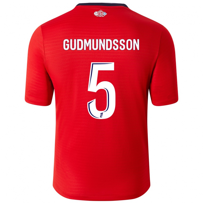 Kinder Gabriel Gudmundsson #5 Rot Weiß Heimtrikot Trikot 2024/25 T-Shirt