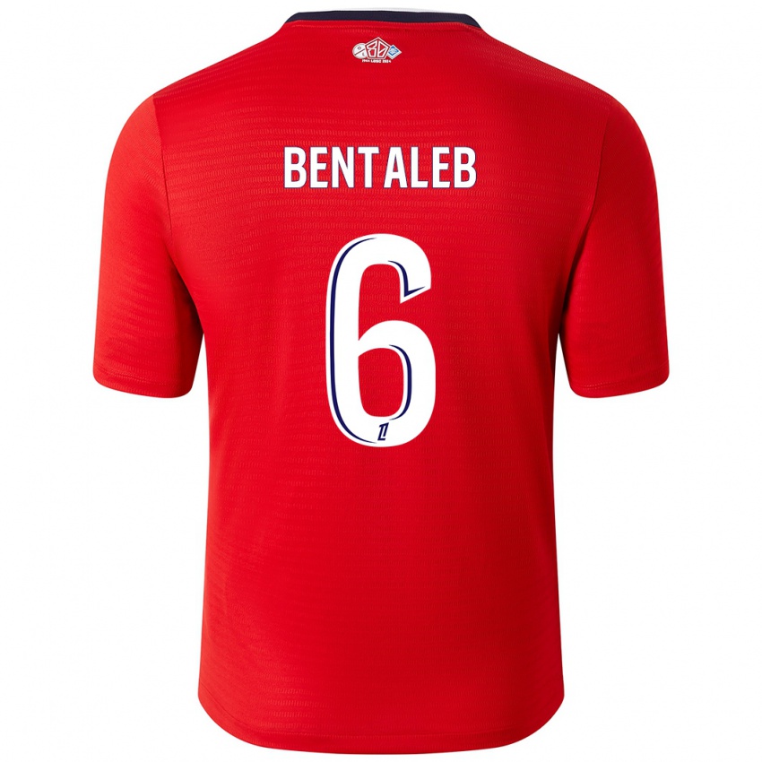 Kinder Nabil Bentaleb #6 Rot Weiß Heimtrikot Trikot 2024/25 T-Shirt