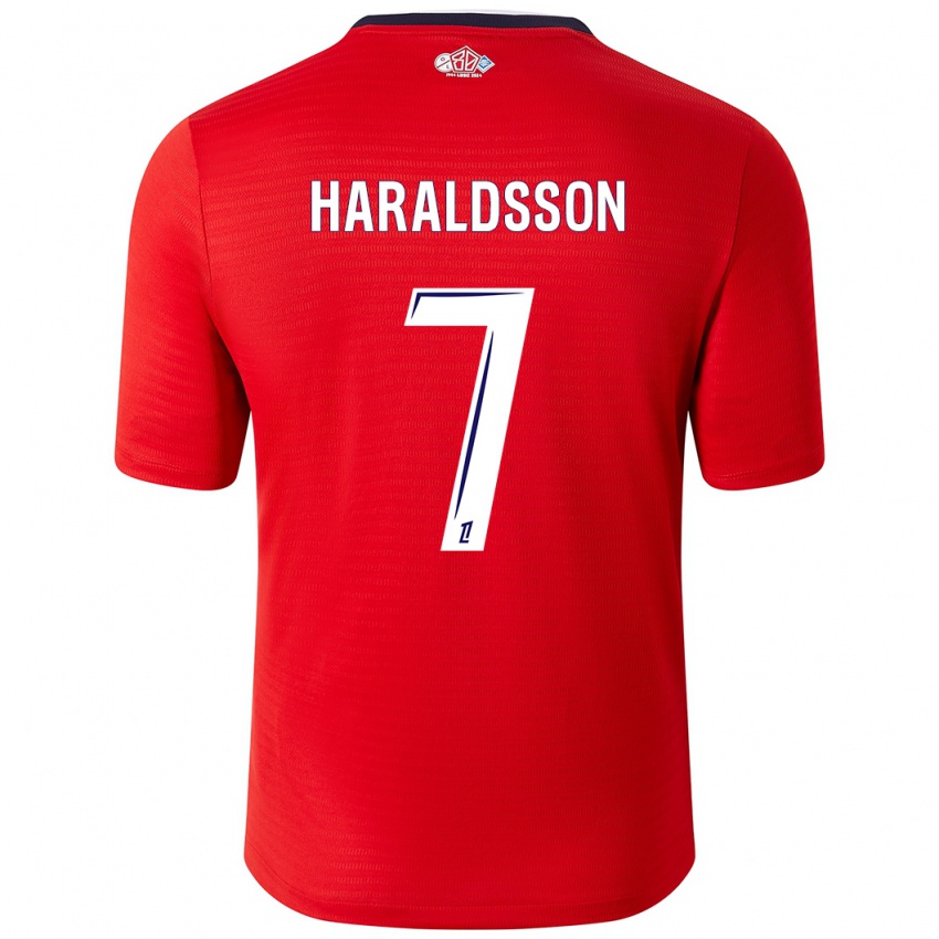 Kinder Hákon Arnar Haraldsson #7 Rot Weiß Heimtrikot Trikot 2024/25 T-Shirt