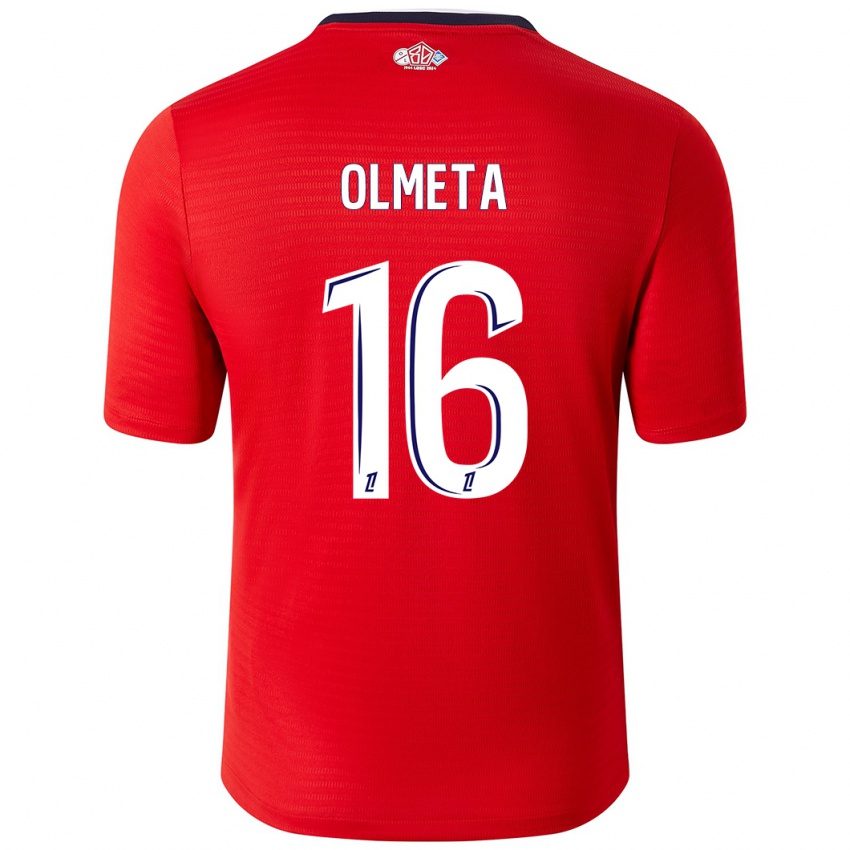 Kinder Lisandru Olmeta #16 Rot Weiß Heimtrikot Trikot 2024/25 T-Shirt