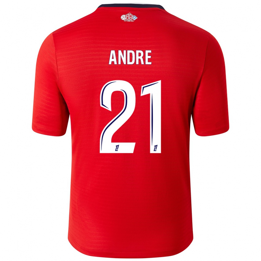 Kinder Benjamin André #21 Rot Weiß Heimtrikot Trikot 2024/25 T-Shirt