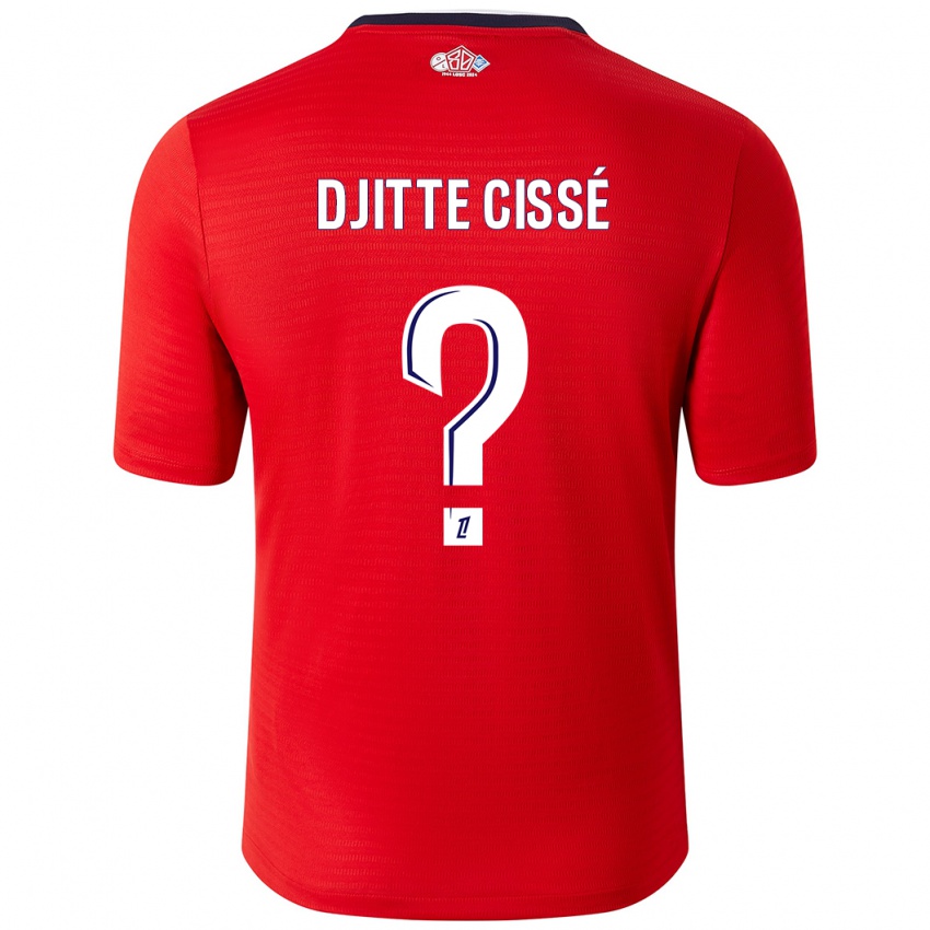 Kinder Babacar Djitte Cissé #0 Rot Weiß Heimtrikot Trikot 2024/25 T-Shirt