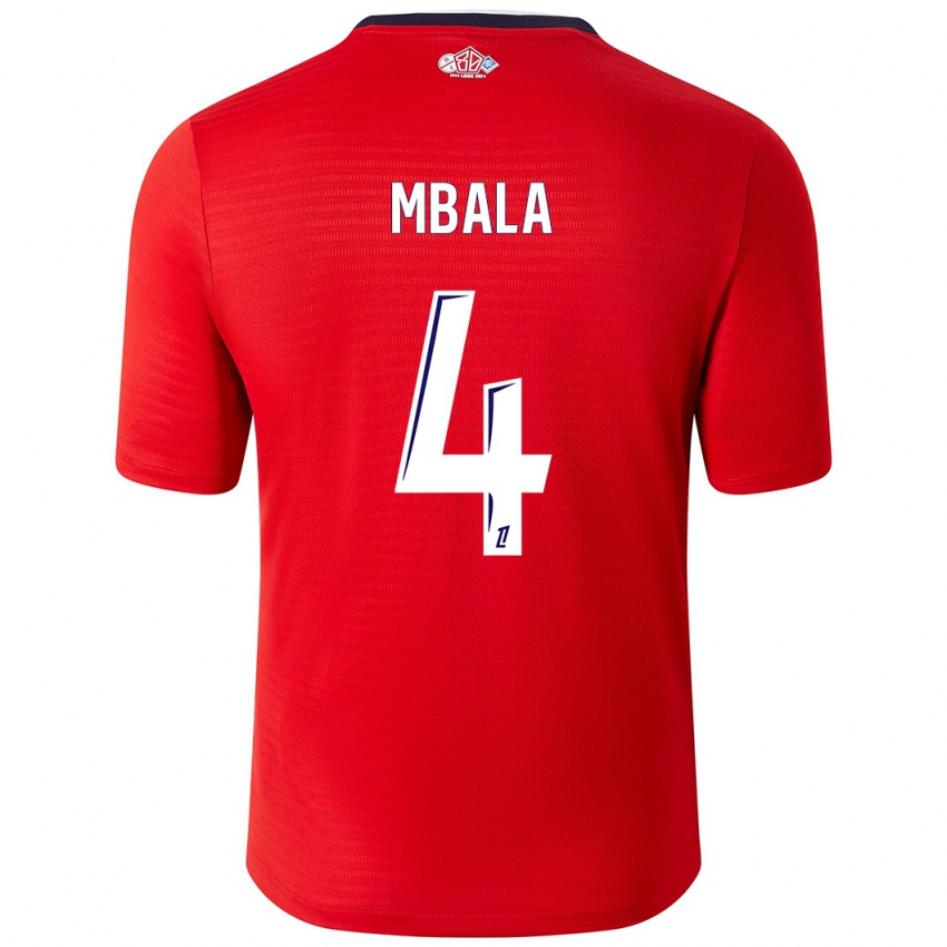 Kinder Olivia Mbala #4 Rot Weiß Heimtrikot Trikot 2024/25 T-Shirt