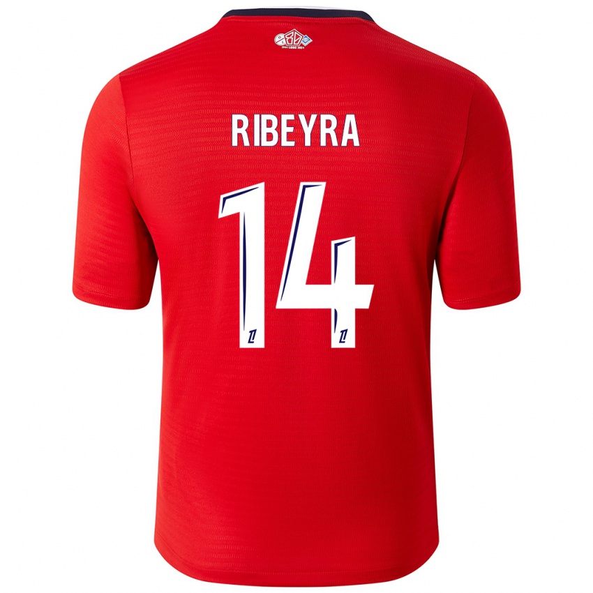 Kinder Anaïs Ribeyra #14 Rot Weiß Heimtrikot Trikot 2024/25 T-Shirt