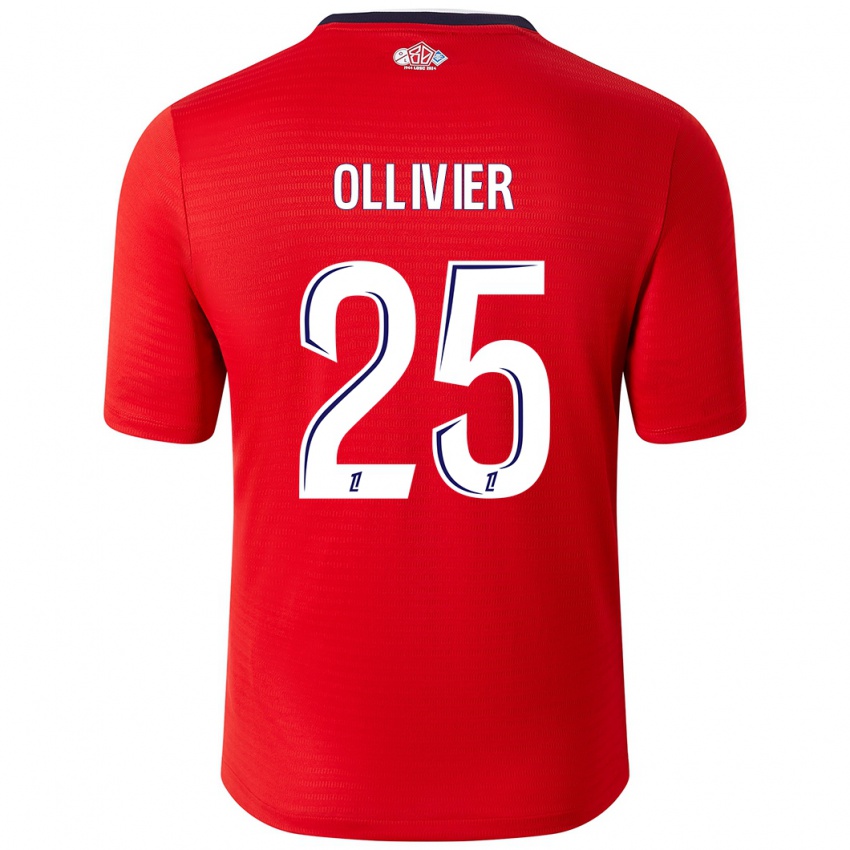 Kinder Agathe Ollivier #25 Rot Weiß Heimtrikot Trikot 2024/25 T-Shirt