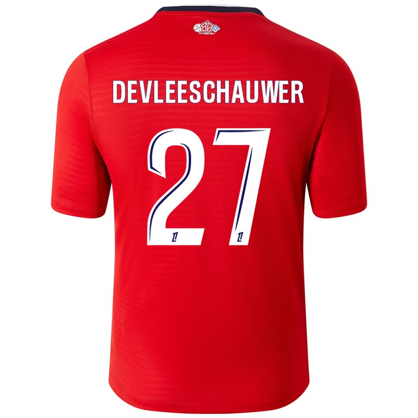 Kinder Gwenaëlle Devleeschauwer #27 Rot Weiß Heimtrikot Trikot 2024/25 T-Shirt