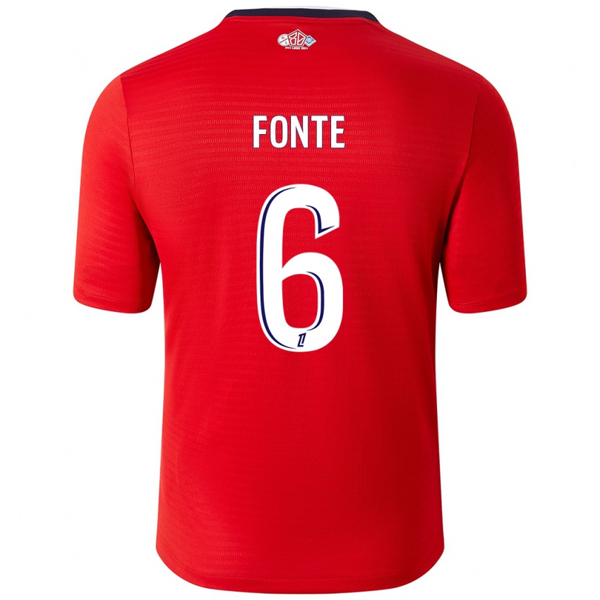 Kinder Jose Fonte #6 Rot Weiß Heimtrikot Trikot 2024/25 T-Shirt