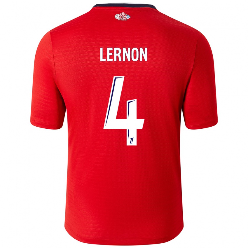 Kinder Jessica Lernon #4 Rot Weiß Heimtrikot Trikot 2024/25 T-Shirt