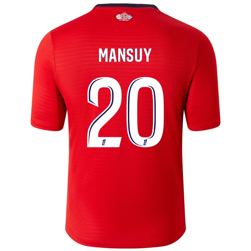 Kinder Heloise Mansuy #20 Rot Weiß Heimtrikot Trikot 2024/25 T-Shirt