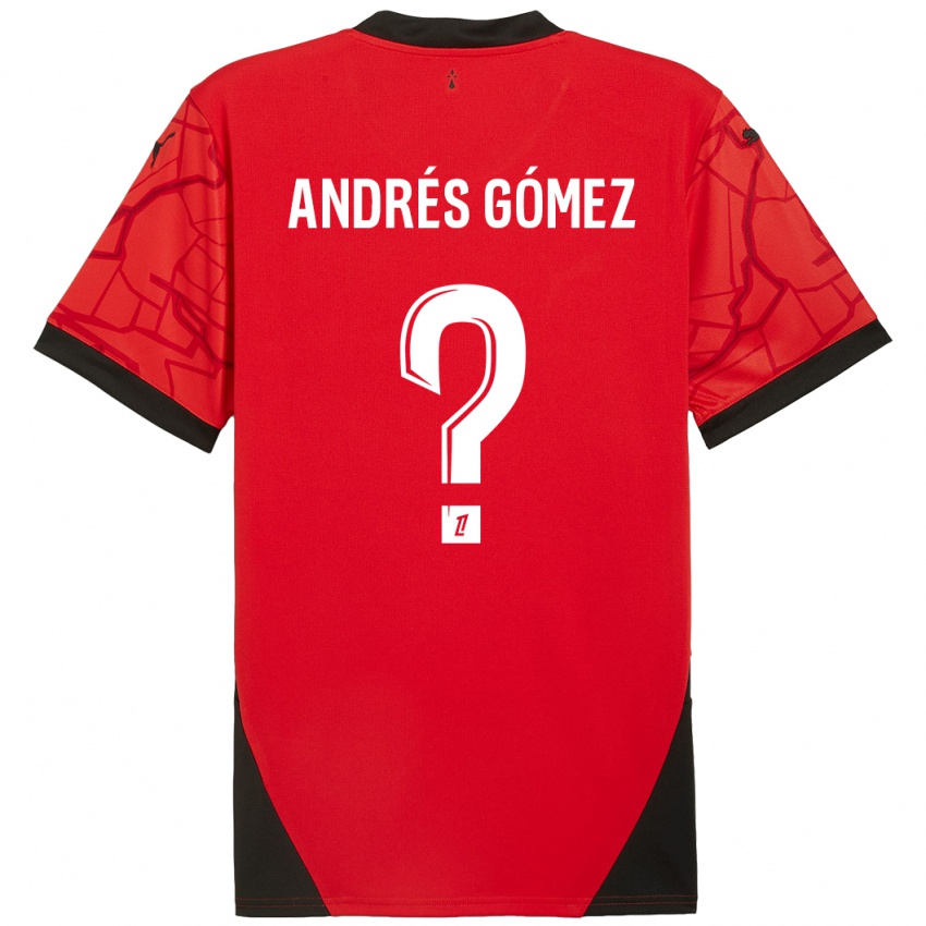 Kinder Carlos Andrés Gómez #0 Rot Schwarz Heimtrikot Trikot 2024/25 T-Shirt