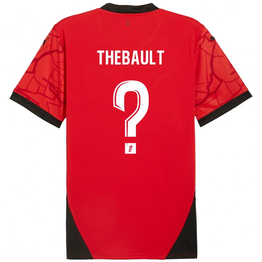 Kinder Yaël Thébault #0 Rot Schwarz Heimtrikot Trikot 2024/25 T-Shirt