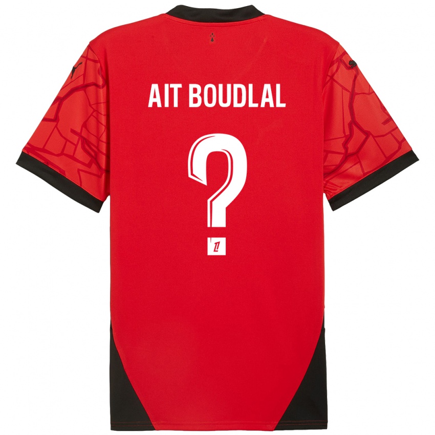 Kinder Abdelhamid Ait Boudlal #0 Rot Schwarz Heimtrikot Trikot 2024/25 T-Shirt