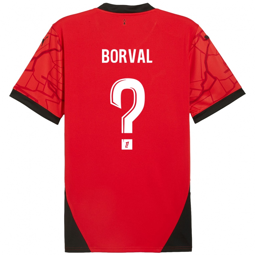 Kinder Cyril Borval #0 Rot Schwarz Heimtrikot Trikot 2024/25 T-Shirt