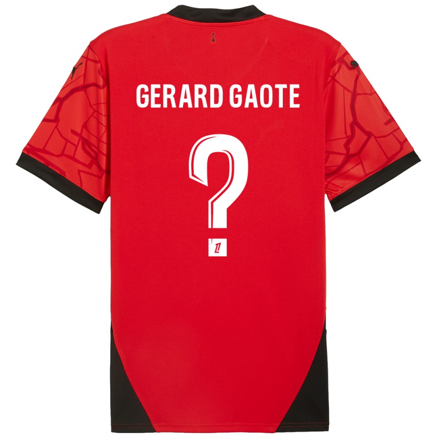 Kinder Steven Gerard Gaote #0 Rot Schwarz Heimtrikot Trikot 2024/25 T-Shirt