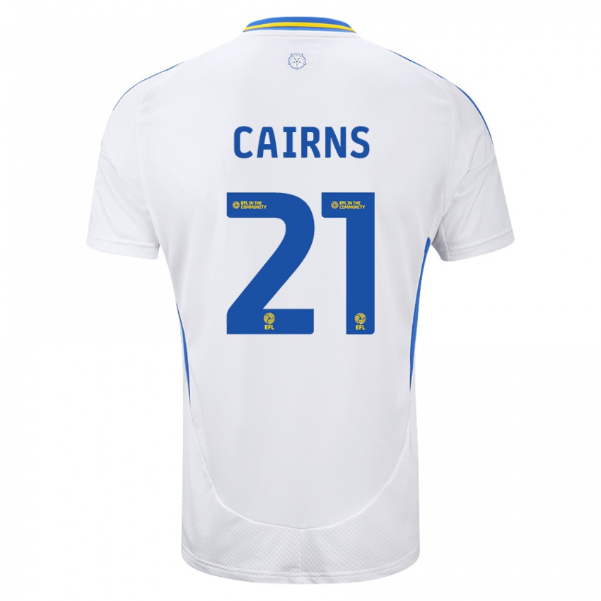 Kinder Alex Cairns #21 Weiß Blau Heimtrikot Trikot 2024/25 T-Shirt