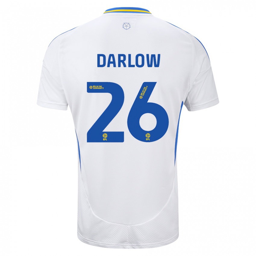 Kinder Karl Darlow #26 Weiß Blau Heimtrikot Trikot 2024/25 T-Shirt