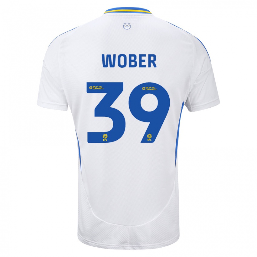 Kinder Maximilian Wöber #39 Weiß Blau Heimtrikot Trikot 2024/25 T-Shirt