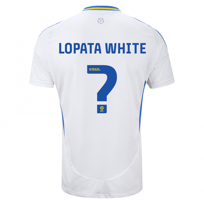 Kinder Reuben Lopata-White #0 Weiß Blau Heimtrikot Trikot 2024/25 T-Shirt